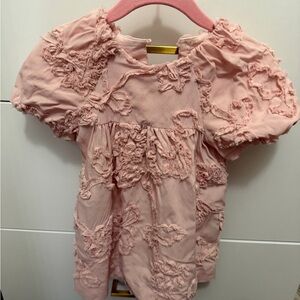 Zara Blush Pink Kids Textured Blouse